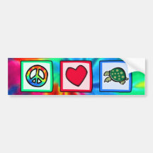 Peace, Love, Turtles Bumper Sticker