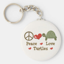 Peace Love Turtles Keychain
