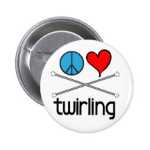 Peace Love Twirling Pinback Button