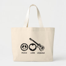 Peace Love Ukulele Canvas Bag