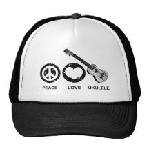 Peace Love Ukulele Mesh Hat