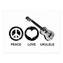 Peace Love Ukulele Postcards