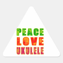 Peace Love Ukulele Triangle Stickers