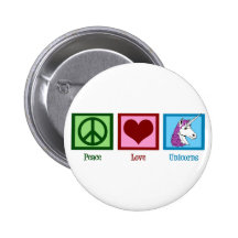 Peace Love Unicorns Button