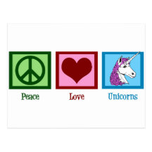 Peace Love Unicorns Postcards