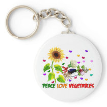 Peace Love Vegetables Key Chains
