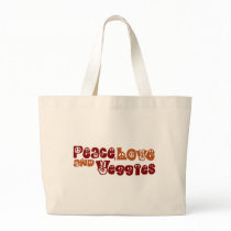 Peace Love Veggies Canvas Bag