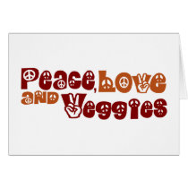 Peace Love Veggies Greeting Cards