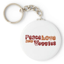 Peace Love Veggies Keychain