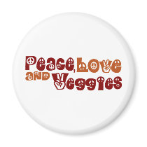 Peace Love Veggies Fridge Magnet