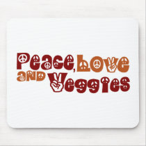 Peace Love Veggies Mouse Pad