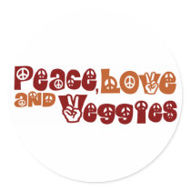 Peace Love Veggies Stickers