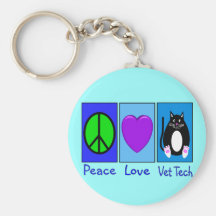 Peace Love Vet Tech Keychain