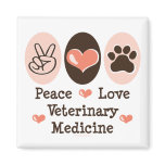 Peace Love Veterinary Medicine Magnet