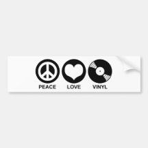 Peace Love Vinyl Bumper Stickers