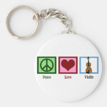 Peace Love Violin Keychain