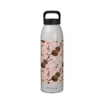 Peace Love Violin Water Bottle BPA Free