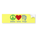 Peace Love Virgo Gifts and Products bumper stickers