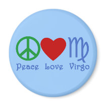 Peace Love Virgo Gifts and Products Fridge Magnet