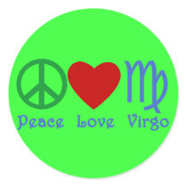 Peace Love Virgo Gifts and Products Stickers