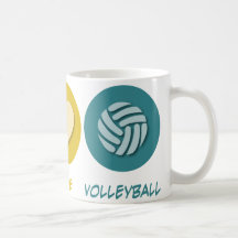 Peace Love Volleyball Coffee Mug