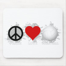 Peace Love Volleyball  Emblem 1 Mouse Mats