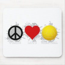 Peace Love Volleyball  Emblem 2 Mousepads