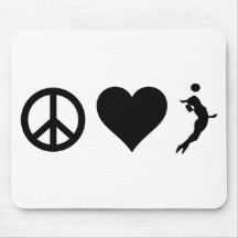 Peace Love Volleyball (Female) Mouse Mat