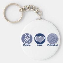 Peace Love Volleyball Keychain