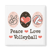 Peace Love Volleyball Magnet