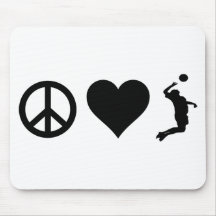 Peace Love Volleyball (Male) Mouse Mat