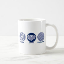 Peace Love Volleyball Mugs