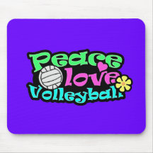 Peace, Love, Volleyball; Retro Mouse Pads