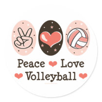 Peace Love Volleyball Sticker