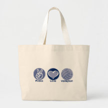 Peace Love Volleyball Tote Bag