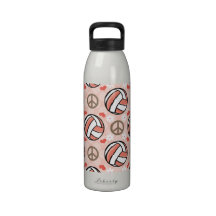 Peace Love Volleyball Water Bottle BPA Free