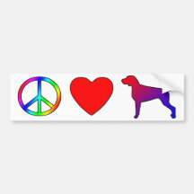 Peace Love Weimaraners Bumper Stickers
