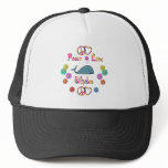 PEACE LOVE WHALES hats