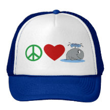 Peace Love Whales T shirts, Travel Mugs, Gifts Mesh Hats