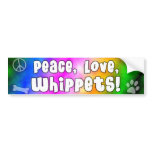 Peace Love Whippets Bumper Sticker bumper stickers