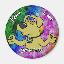 Peace Love Yellow Lab Magnet