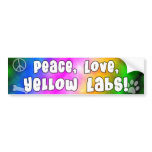 Peace Love Yellow Labs Bumper Sticker bumper stickers