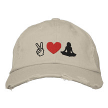 Peace Love Yoga Embroidered Cap Baseball Cap