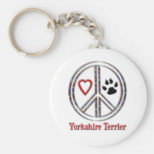 Peace Love Yorkshire Terrier Key Chain