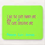 Peace. Luv. Jonas Mouse pad mousepads