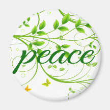 Peace Message Sign Nature Background Refrigerator Magnet