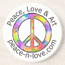 Peace-n-Love.com Promotional Drink Coaster