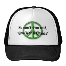 Peace, Not War hats