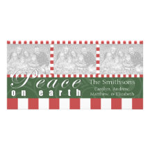 Peace on Earth Christmas Family Photo Photo Card Template