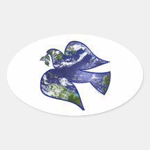 Peace on Earth Dove Oval Sticker